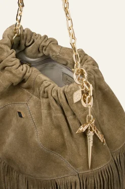 Ba&Sh JUNE mini sac daim VERT Online