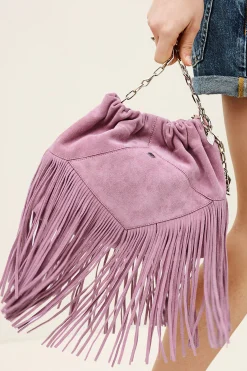 Ba&Sh JUNE mini sac daim ROSE Clearance