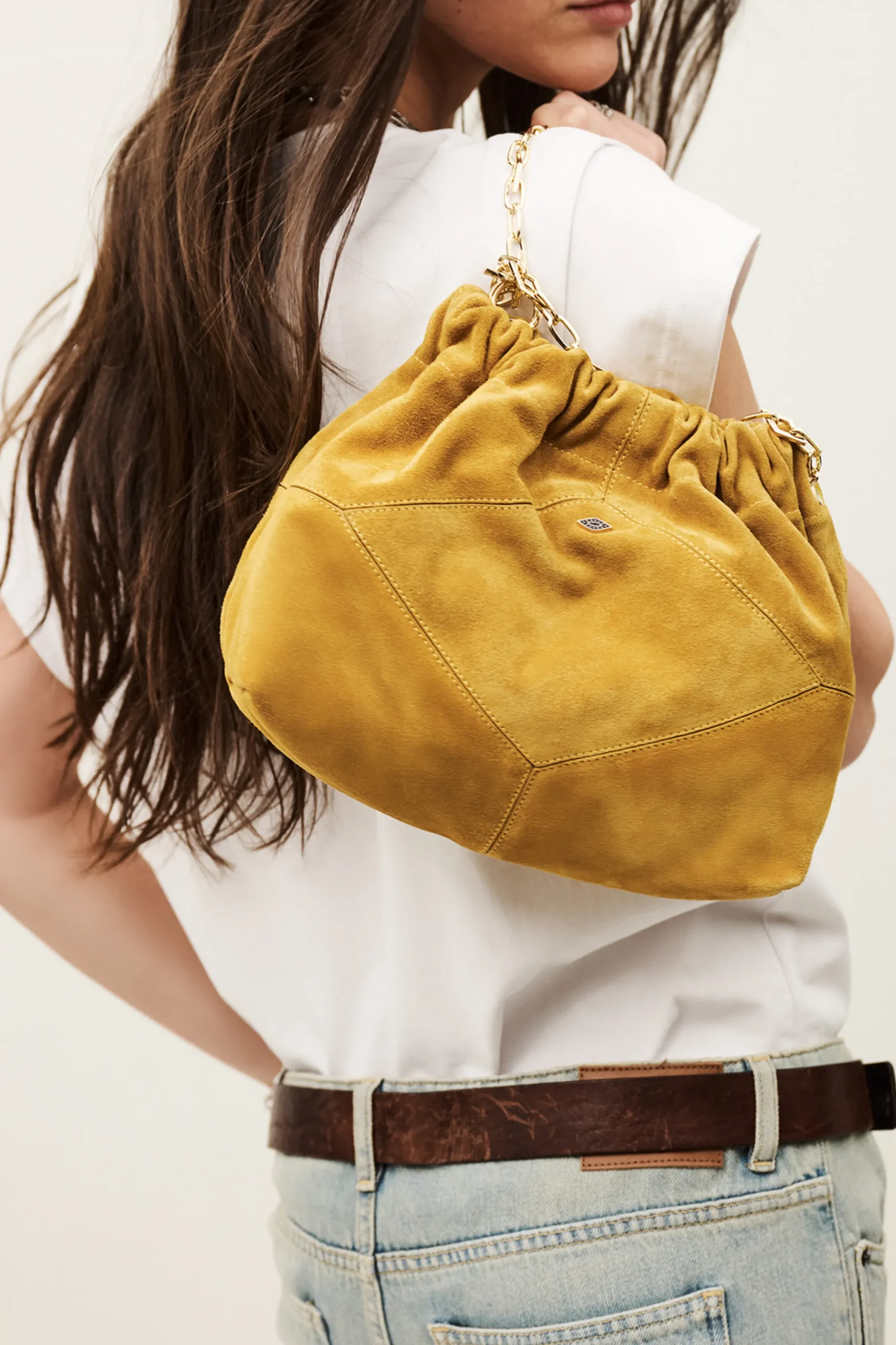 Ba&Sh JUNE mini tote daim ROUGE Outlet
