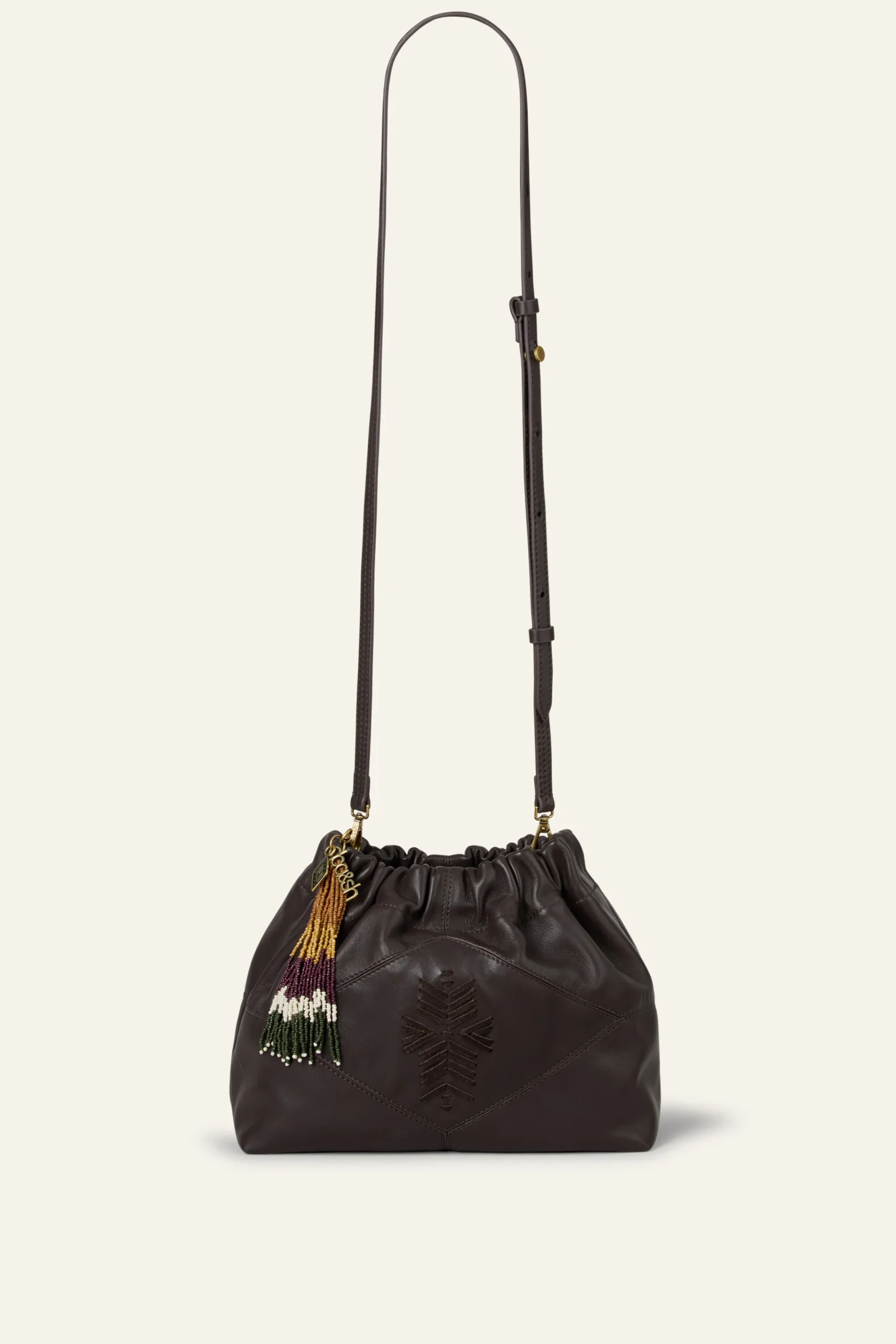 Ba&Sh JUNE mini tote perles MARRON Online