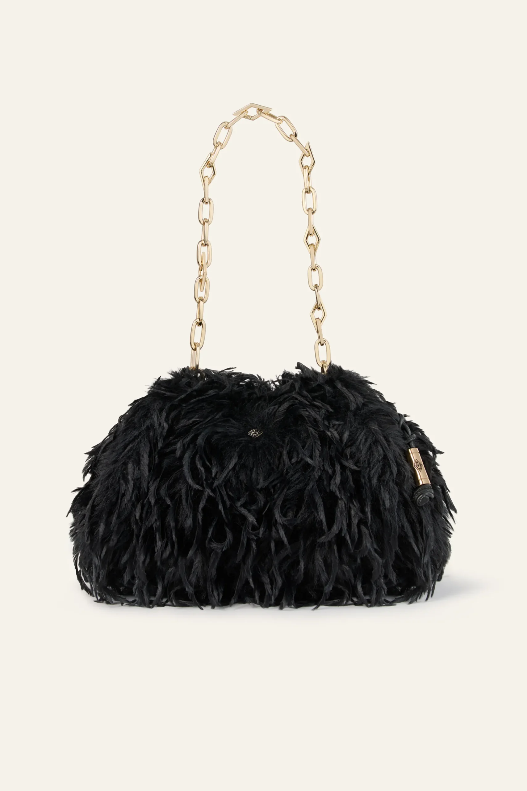 Ba&Sh JUNE pochette plumes NOIR New