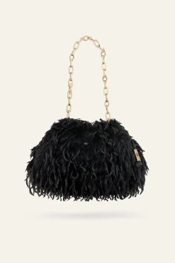 Ba&Sh JUNE pochette plumes NOIR New