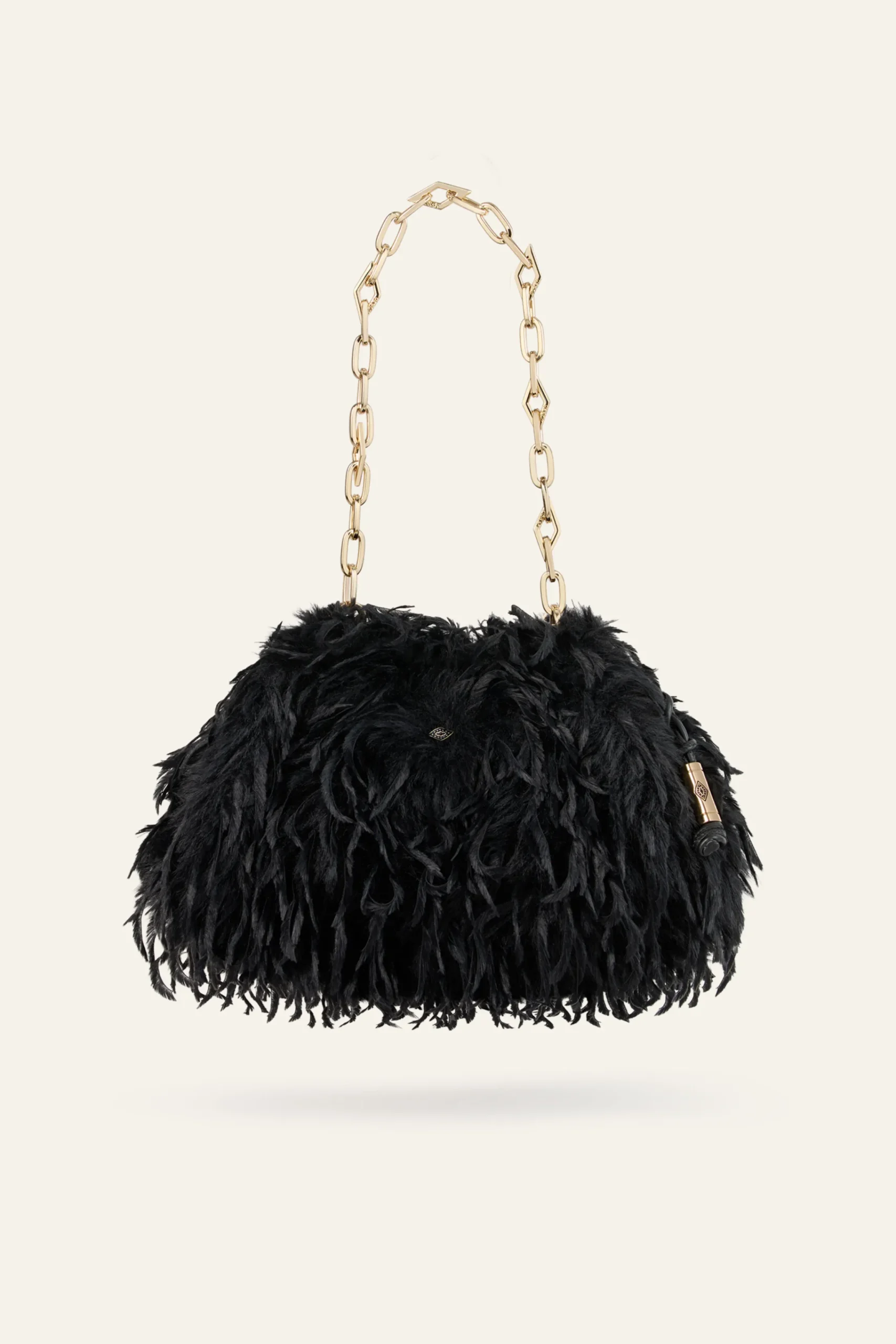 Ba&Sh JUNE pochette plumes NOIR New