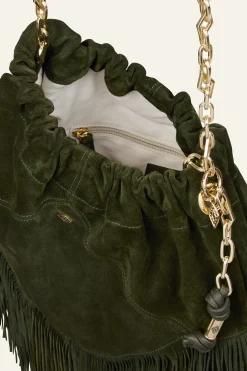 Ba&Sh JUNE sac daim franges 450 € VERT Online