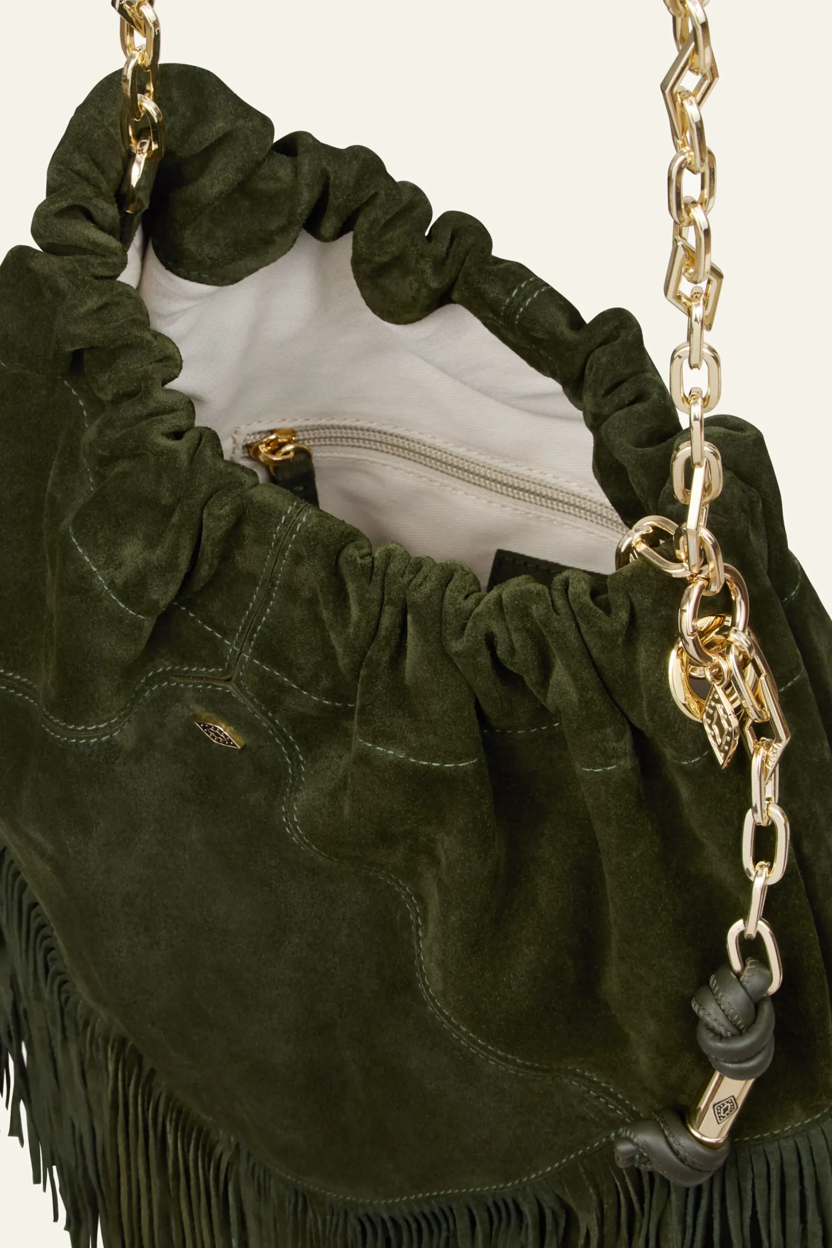 Ba&Sh JUNE sac daim franges 450 € VERT Online