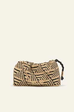 Ba&Sh JUNE sac en raphia NOIR Hot