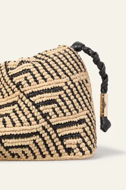 Ba&Sh JUNE sac en raphia NOIR Hot