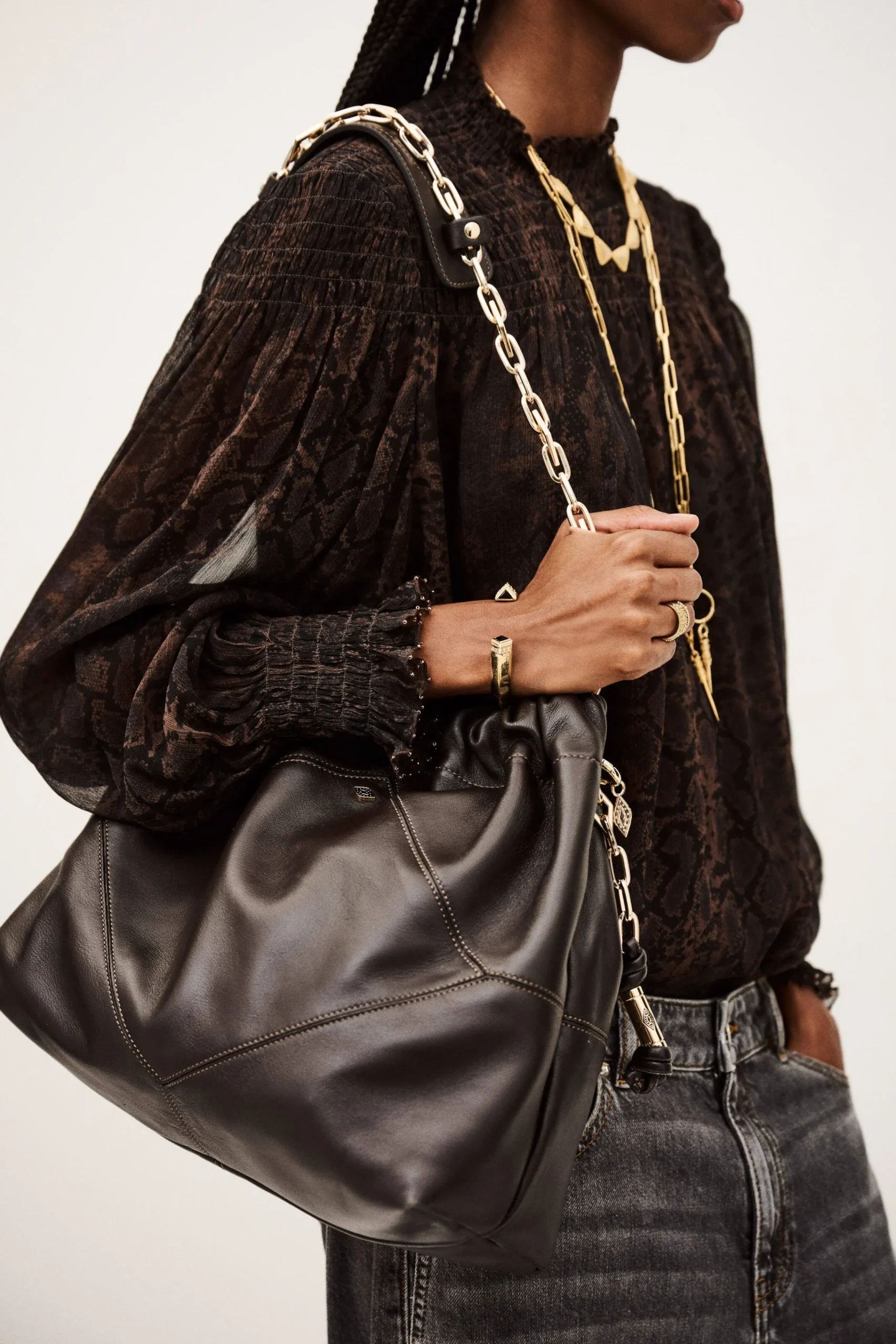 Ba&Sh JUNE sac grand modèle MARRON Discount