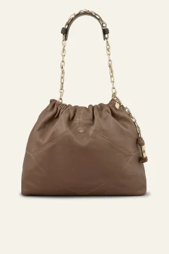 Ba&Sh JUNE tote bag cuir GRIS New