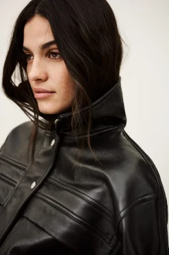 Ba&Sh KASSIA veste cuir oversized NOIR Clearance