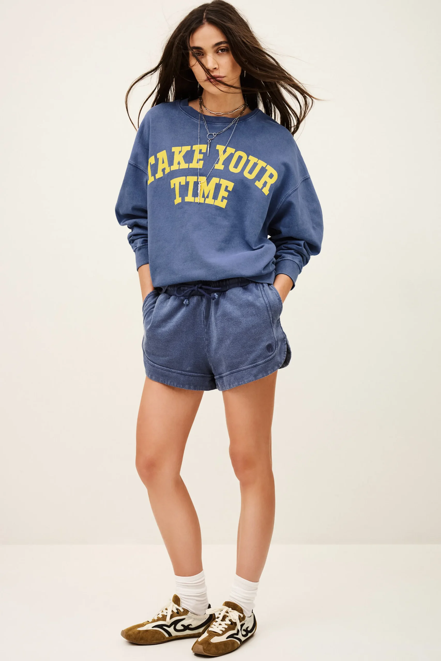 Ba&Sh KEYRA sweatshirt oversize coton BLEU Outlet