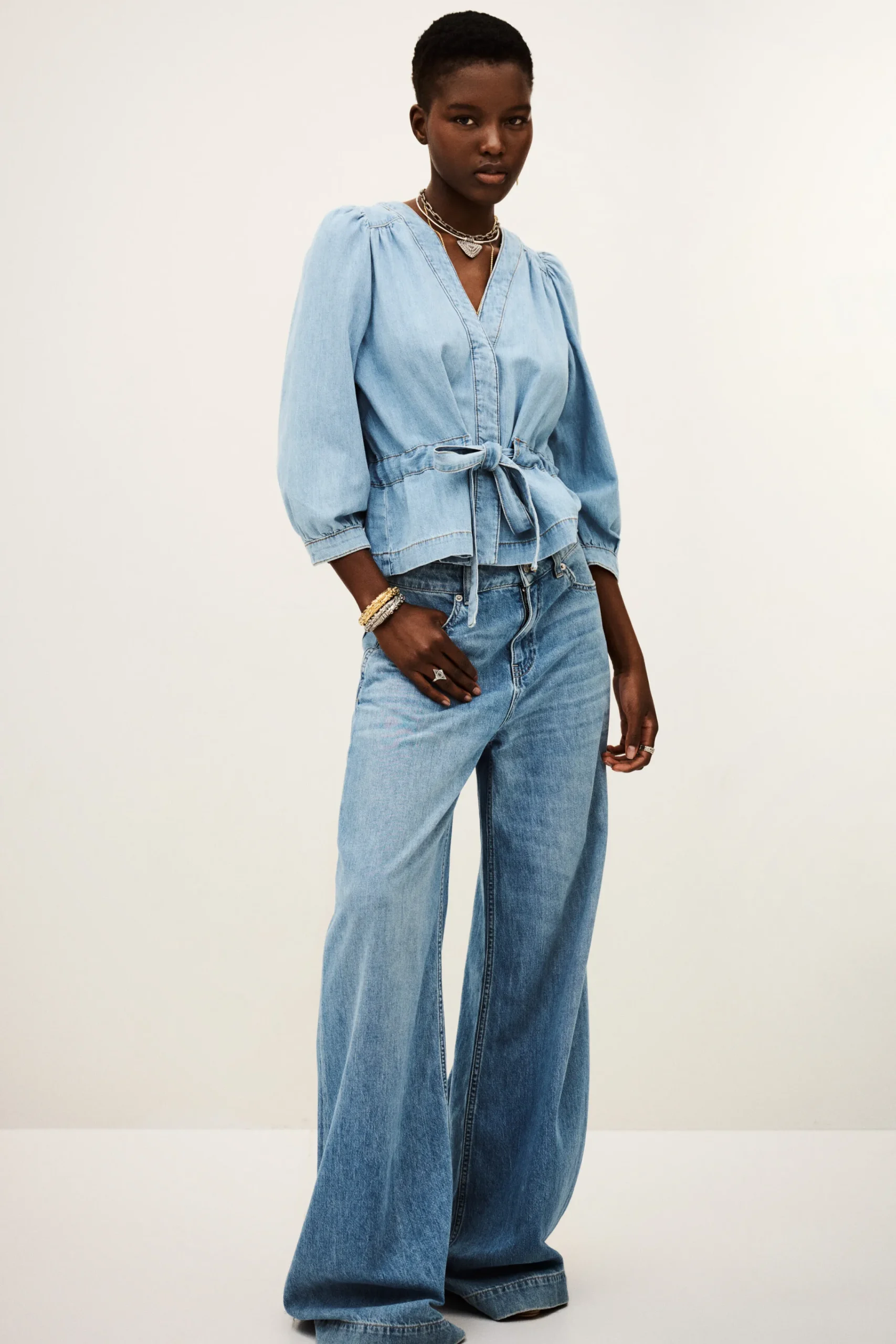 Ba&Sh LAVINA top manches longues BLEU New
