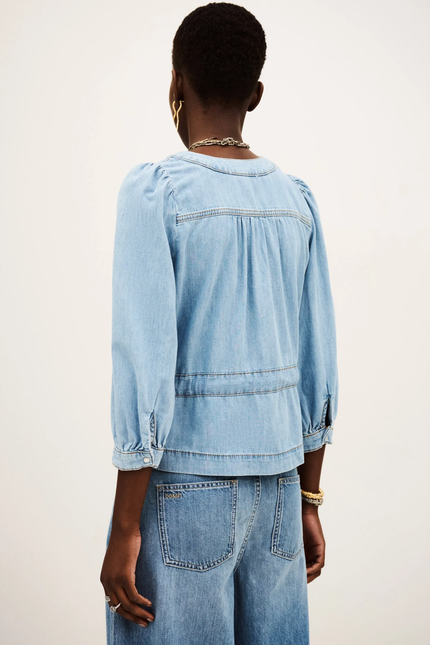 Ba&Sh LAVINA top manches longues BLEU New