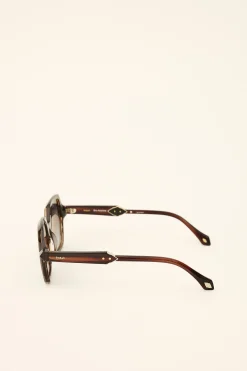 Ba&Sh LIZBET lunettes solaires hexagonales ROUGE Discount