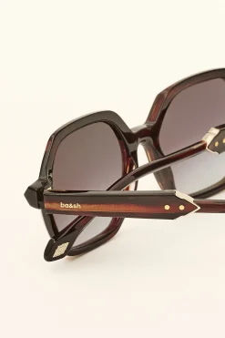 Ba&Sh LIZBET lunettes solaires hexagonales ROUGE Discount