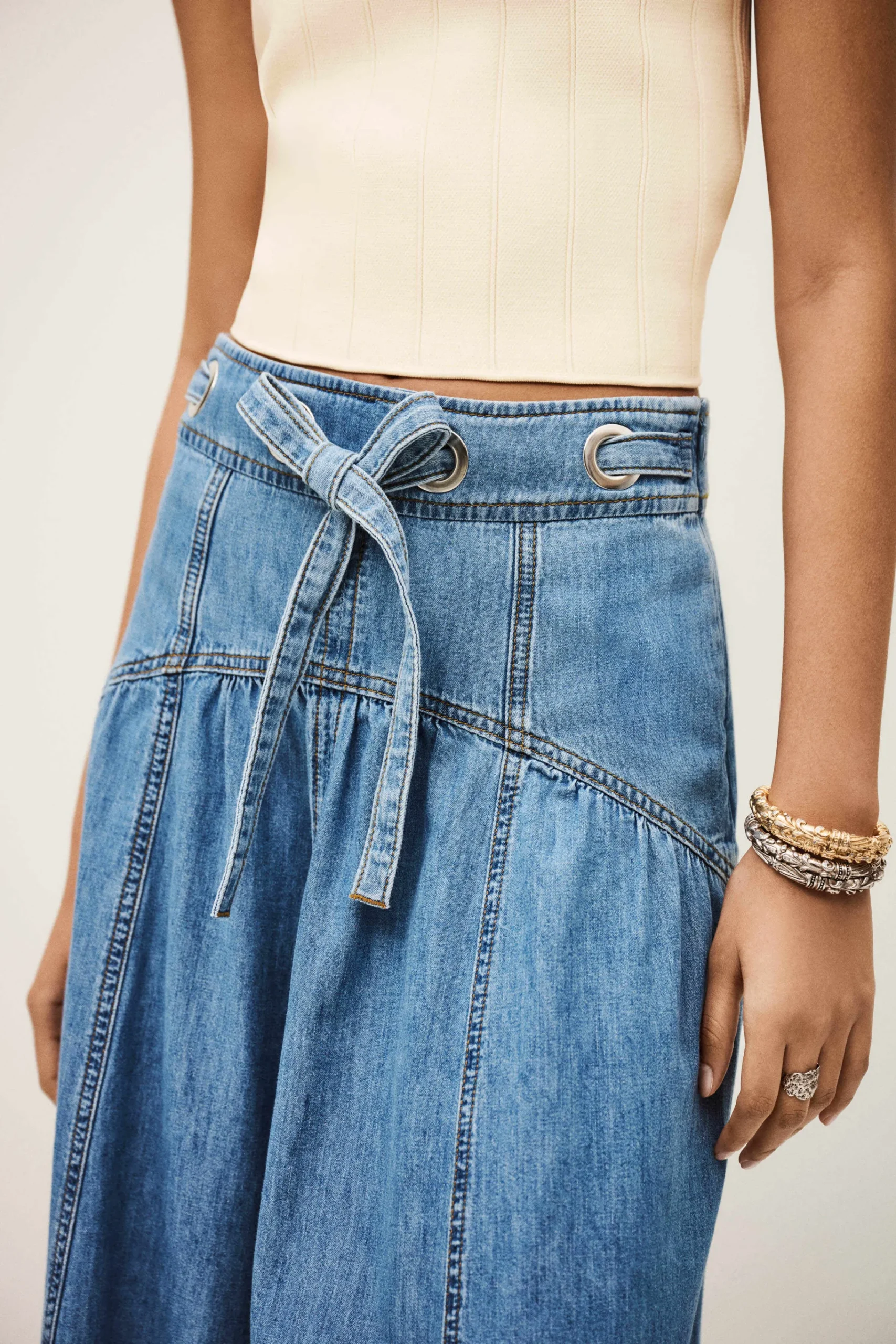 Ba&Sh LONIA jupe midi BLEU Outlet