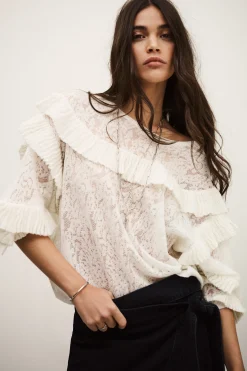 Ba&Sh LUCAS pull oversized dentelle ECRU Clearance