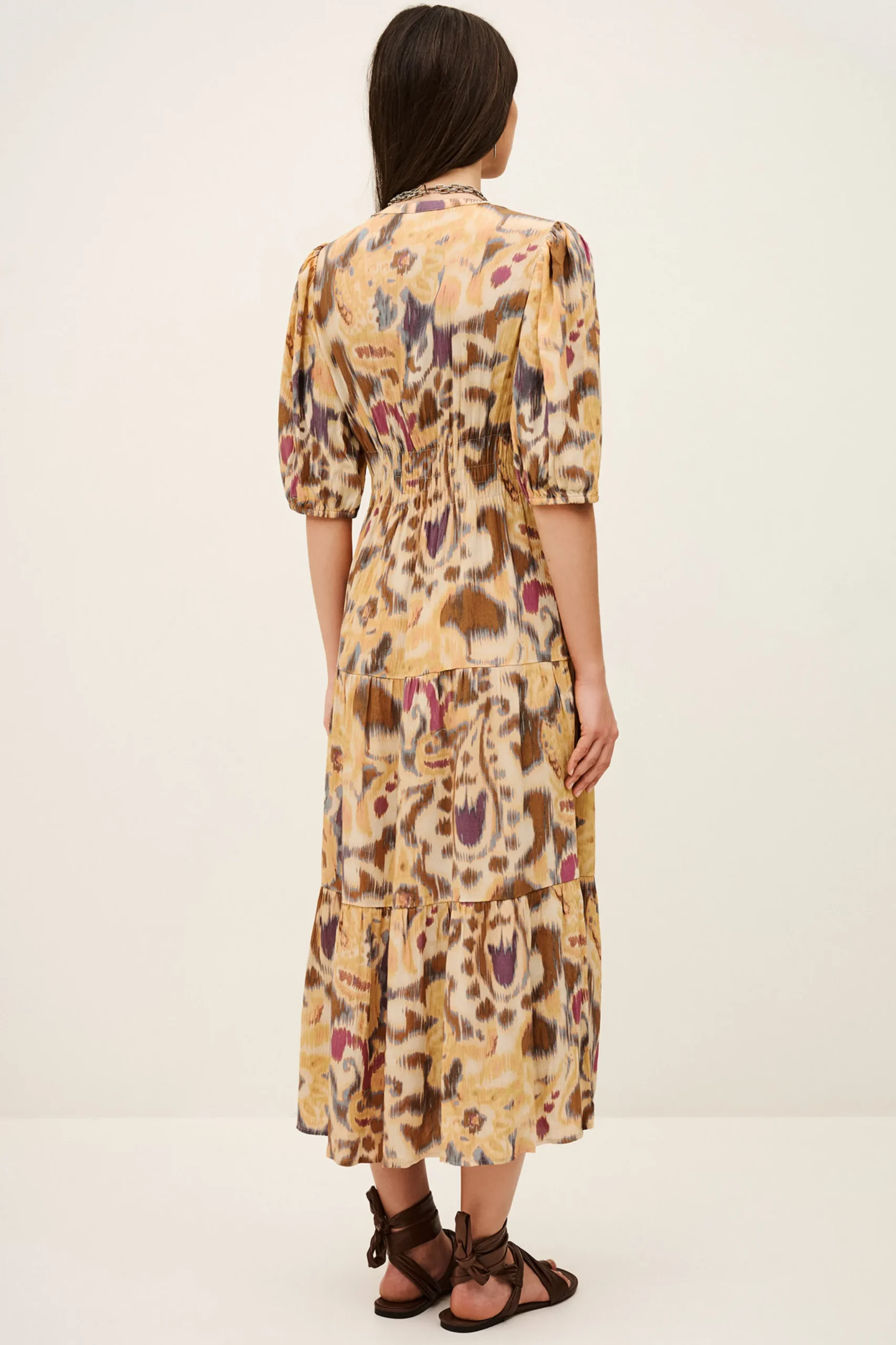 Ba&Sh MADELIA robe midi imprimée JAUNE Online
