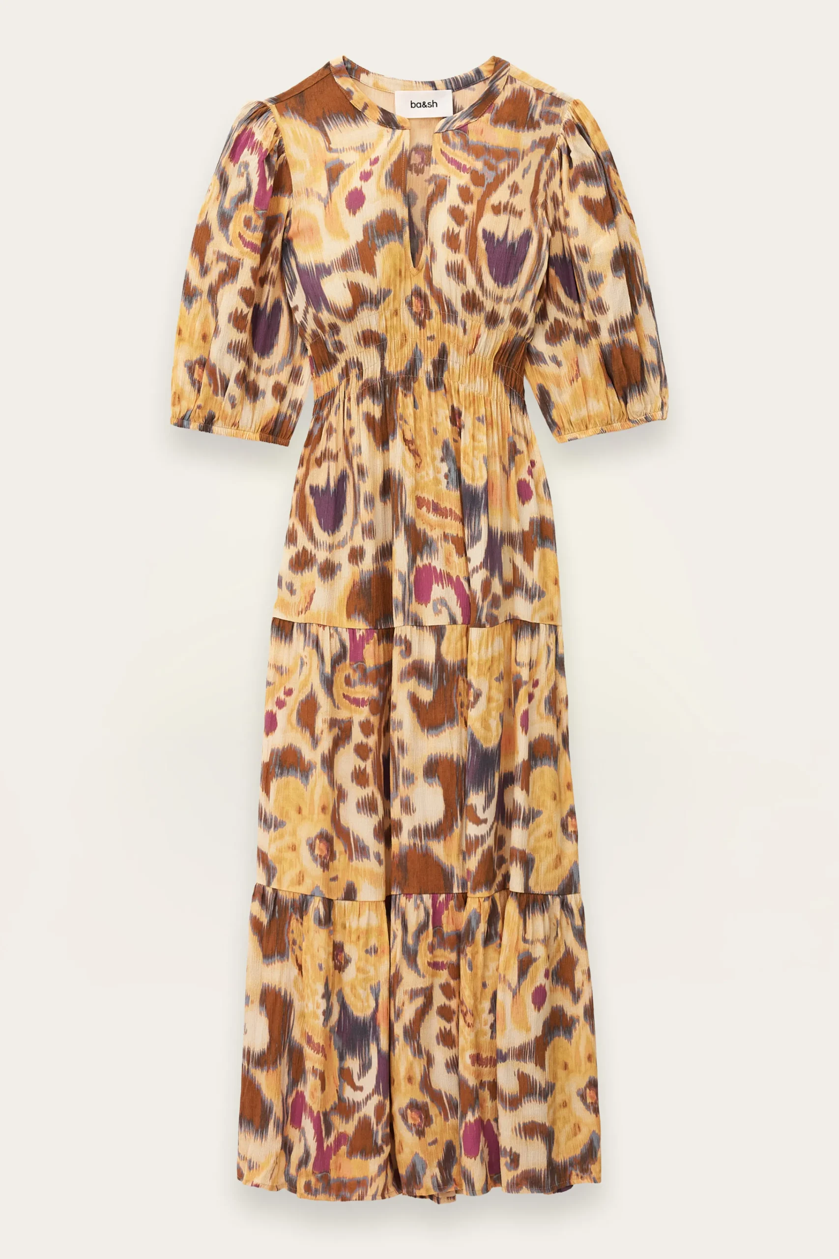 Ba&Sh MADELIA robe midi imprimée JAUNE Online