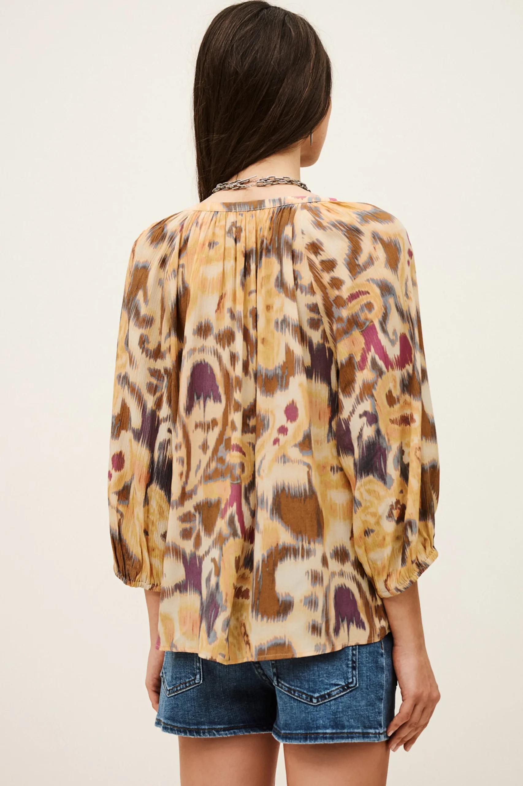 Ba&Sh MAELLE chemise imprimée JAUNE Outlet