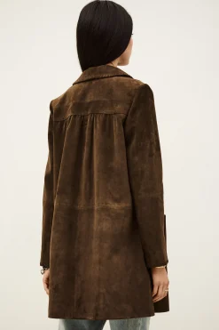 Ba&Sh MAENA manteau daim long MARRON