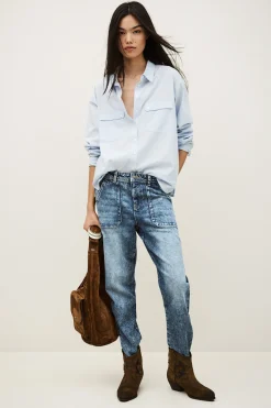 Ba&Sh MALLY jean droit premium BLEU Discount