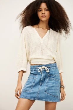 Ba&Sh MARTINA jupe courte BLEU Best