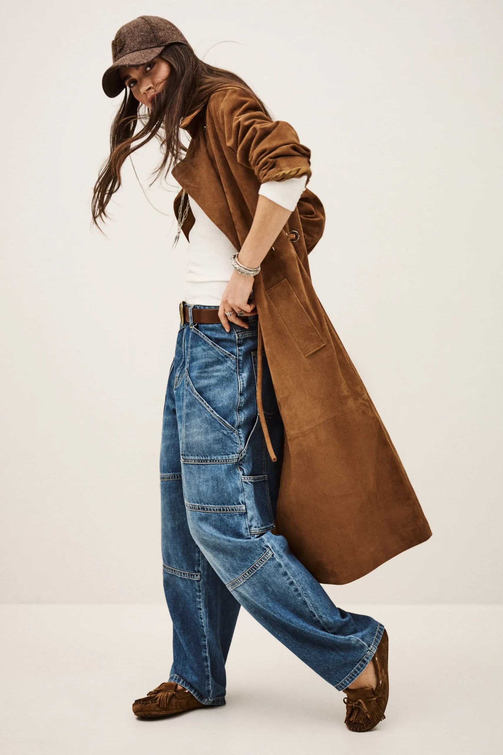 Ba&Sh MATTE manteau long cuir MARRON Sale