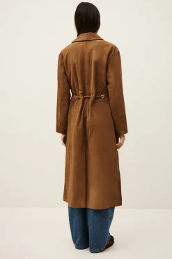 Ba&Sh MATTE manteau long cuir MARRON Sale