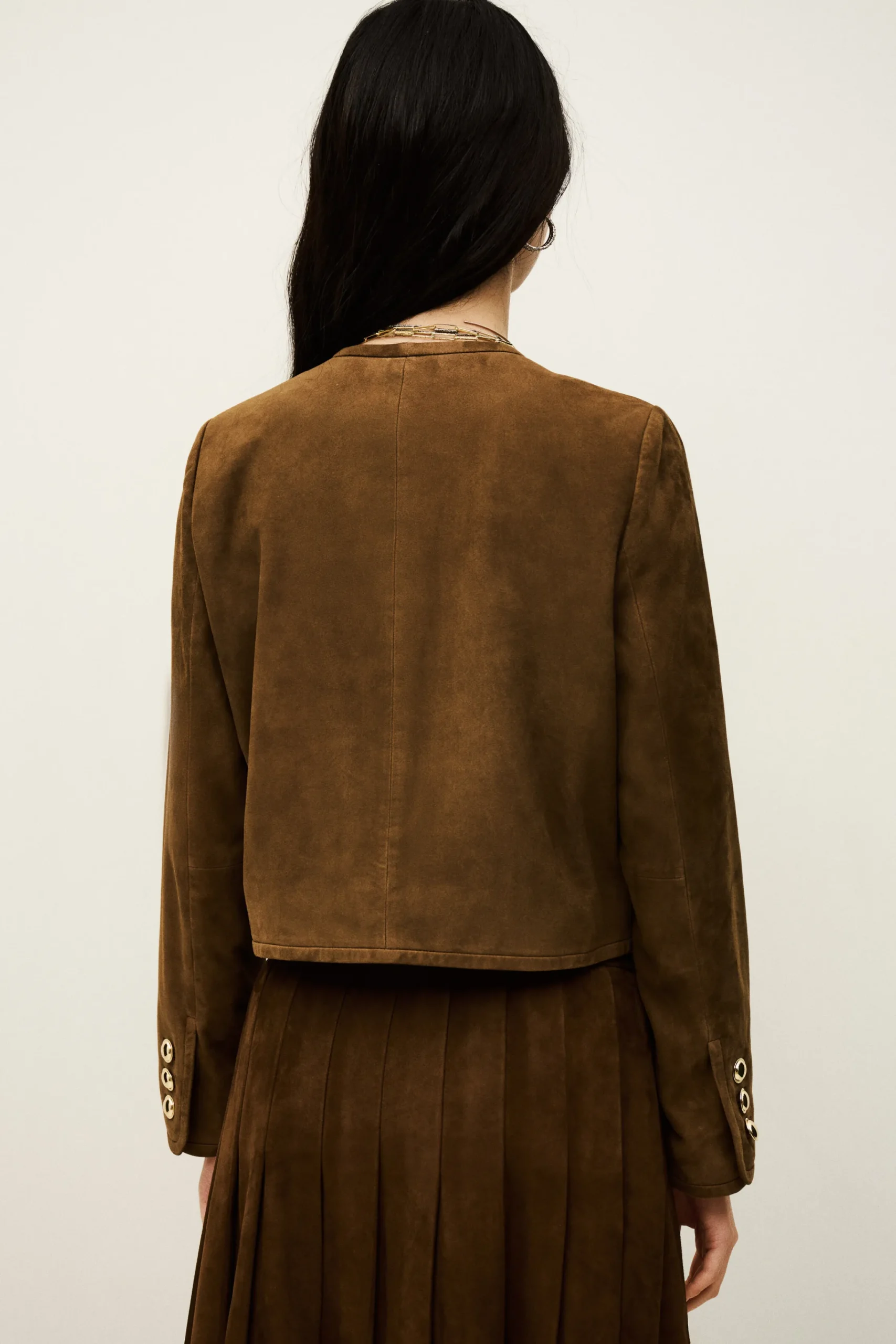 Ba&Sh MELLA veste courte suède MARRON