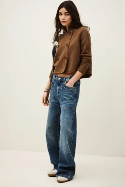 Ba&Sh MELODIA gilet double boutonnage MARRON Clearance