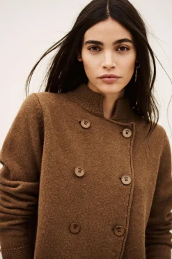 Ba&Sh MELODIA gilet double boutonnage MARRON Clearance