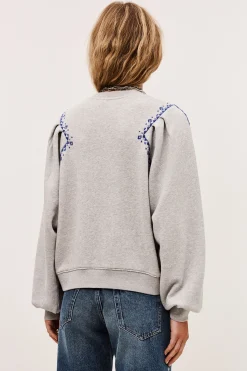 Ba&Sh MESTA sweat brodé GRIS New