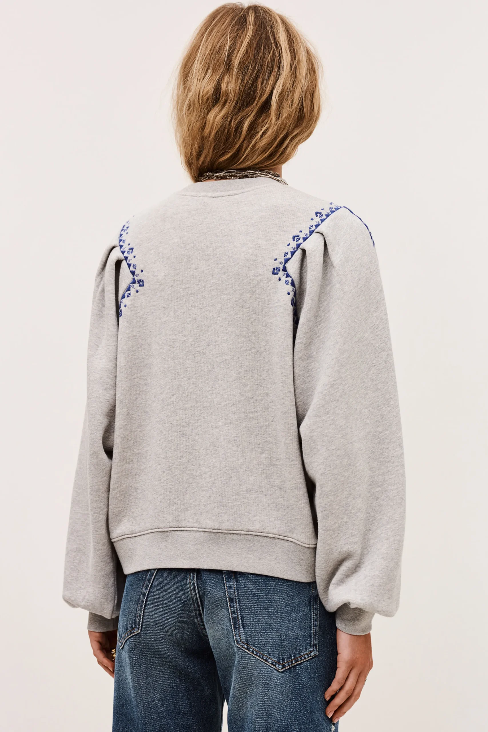 Ba&Sh MESTA sweat brodé GRIS New