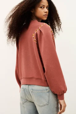 Ba&Sh MESTA sweat brodé ROSE Clearance