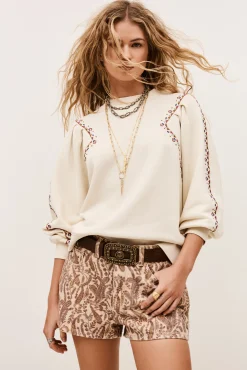 Ba&Sh MESTA sweat brodé ECRU Sale