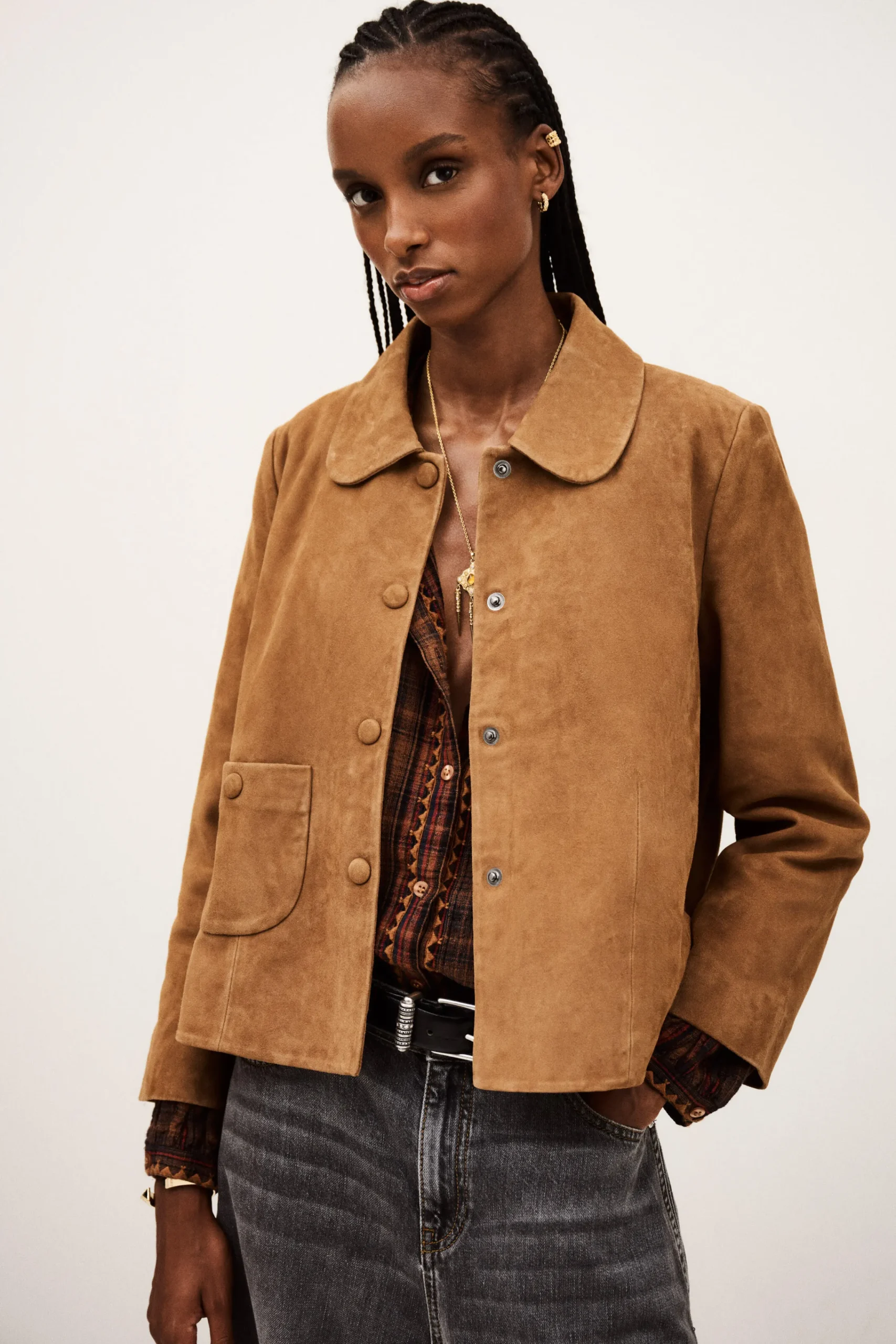 Ba&Sh MILAS veste coupe droite MARRON Sale