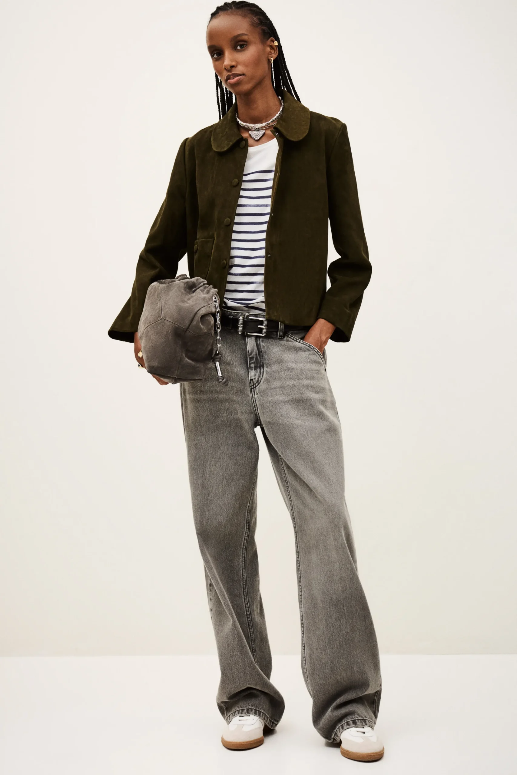 Ba&Sh MILAS veste coupe droite VERT Sale