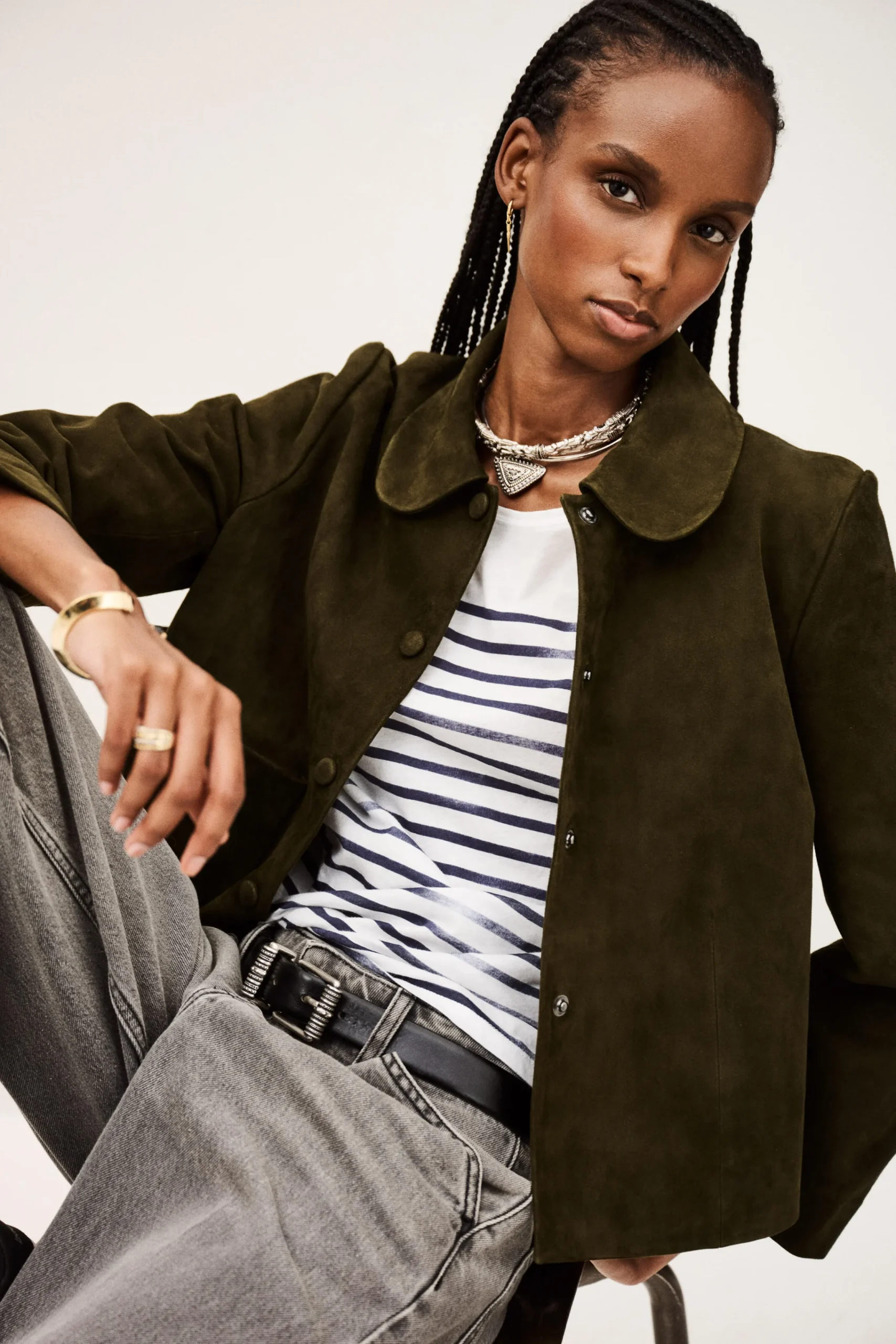 Ba&Sh MILAS veste coupe droite VERT Sale