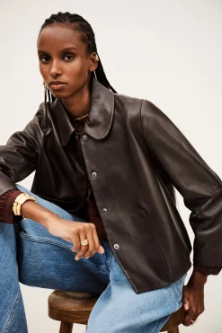 Ba&Sh MILOS veste col claudine MARRON Discount