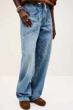 Ba&Sh MIMA Jeans wide straight BLEU Outlet