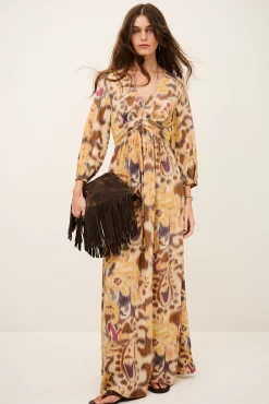 Ba&Sh MOLINA robe maxi dos ouvert JAUNE New