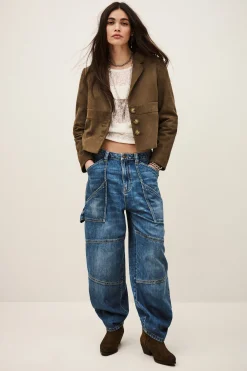 Ba&Sh MORFEO veste cuir velours VERT Online
