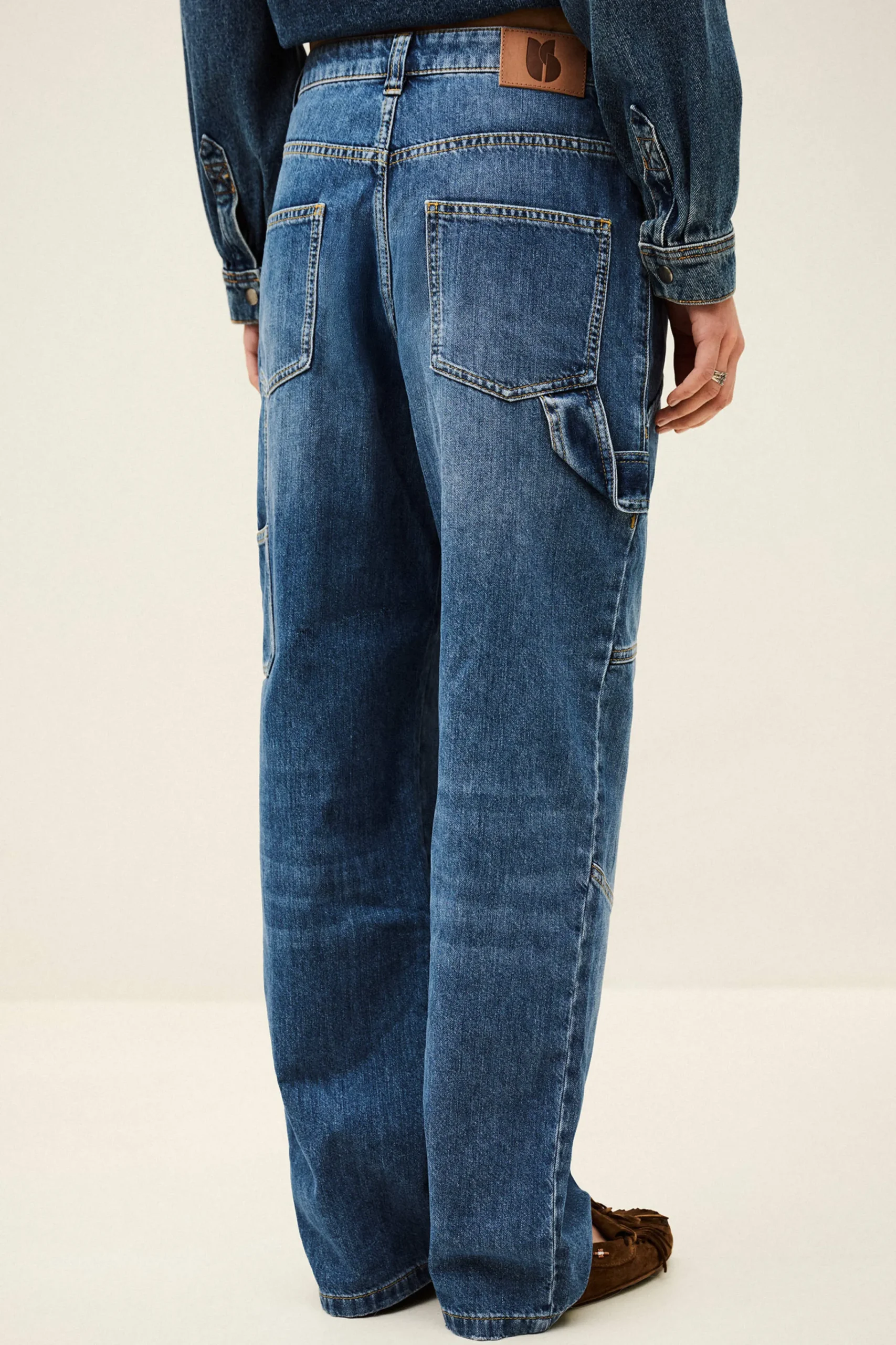 Ba&Sh MOYCE jean cargo texturé BLEU