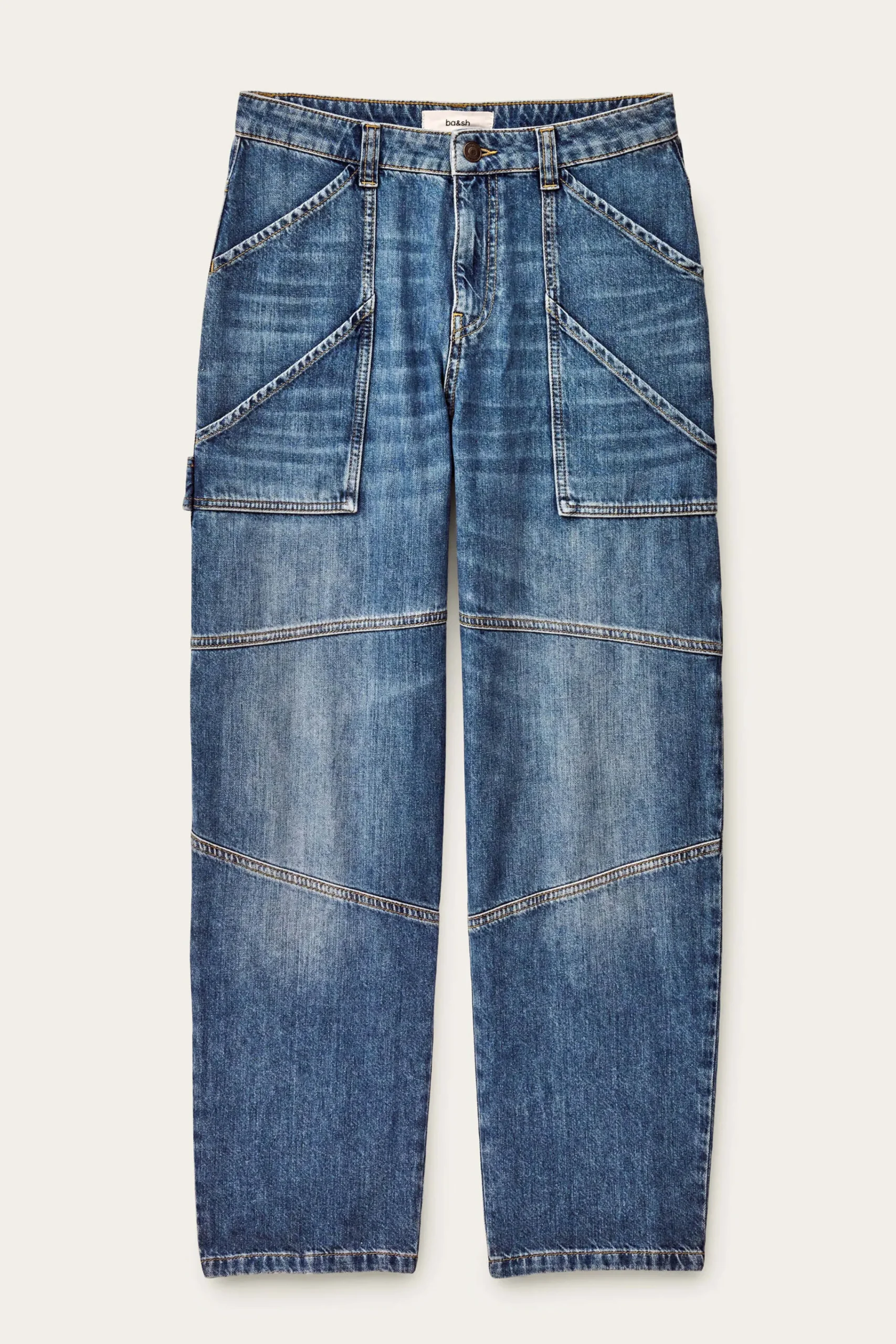 Ba&Sh MOYCE jean cargo texturé BLEU