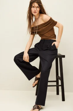 Ba&Sh NANI pantalon large laine BLEU Best