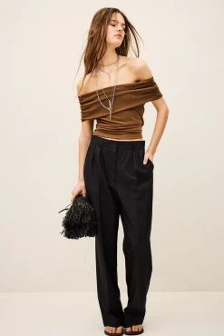 Ba&Sh NANI pantalon large laine BLEU Best