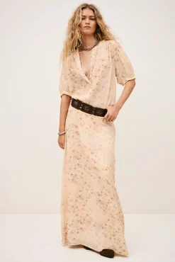 Ba&Sh NATTALINA jupe longue imprimée ECRU Discount