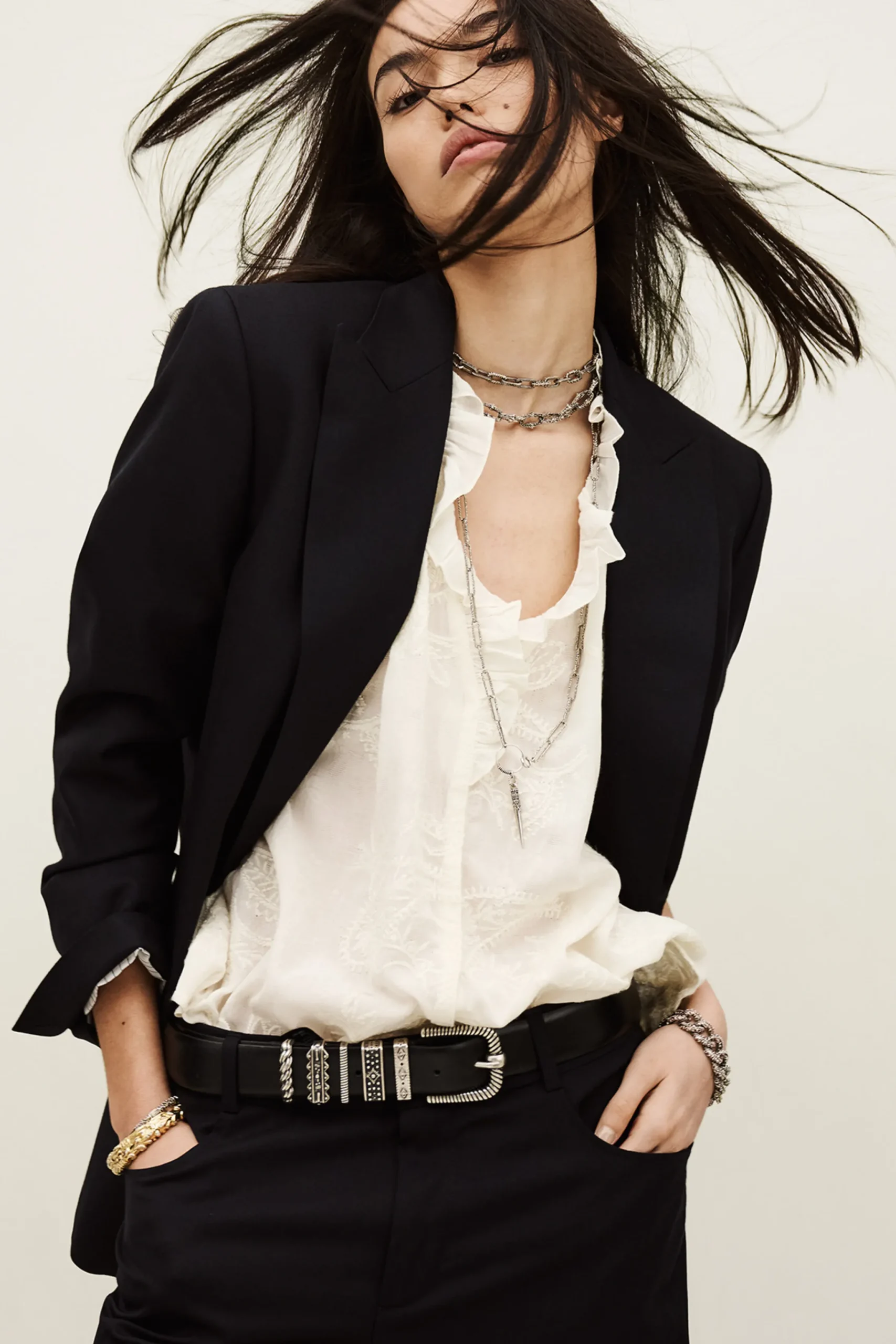 Ba&Sh NISHA blazer droit tailleur BLEU Best