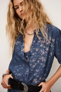 Ba&Sh NORMA robe chemise midi BLEU Discount